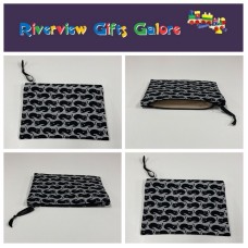 Zip Clutch / Purse / Bag / Pouch - Black Cats on Dark Grey Zip Clutch / Purse / Bag / Pouch - Black Cats on Dark Grey